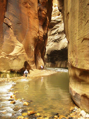 Jock Whitworth hiking in Zion Narrows