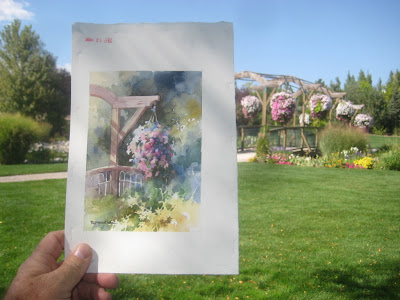 Hanging pots at Thanksgiving Point Gardens