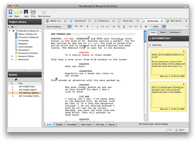 celtx download script writing