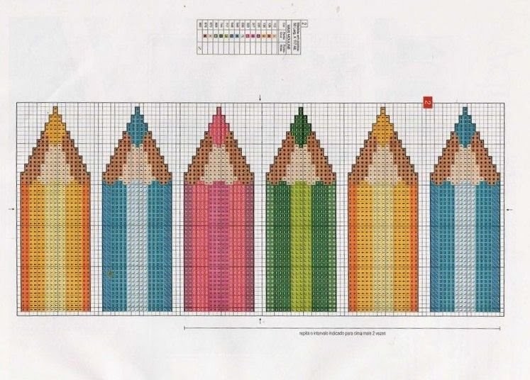 Gráficos ponto cruz Drica: Lápis em ponto cruz