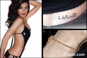 lindsay lohan la bella vita tattoo