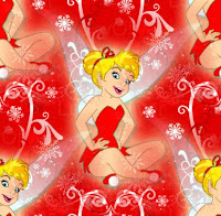 Christmas Tinkerbell Red Background