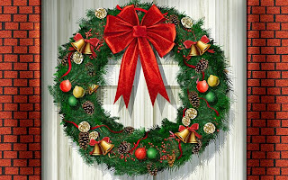 Artificial Christmas Wreath Background
