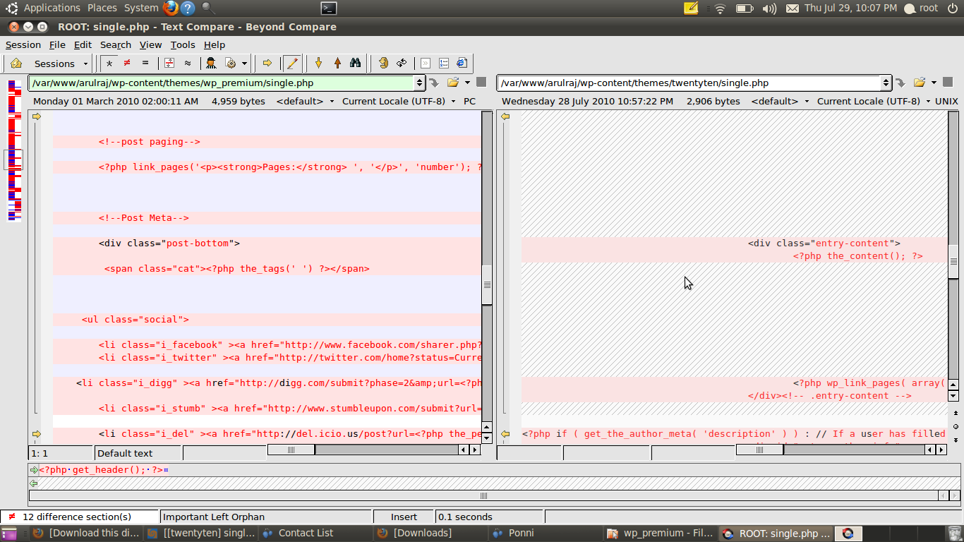 Ubuntu file comparison tool