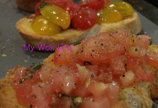 My Wok Life Cooking Blog - Bruschetta with Tomatoes (and Basil) -