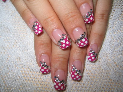 fimo nail art, pink nails,  