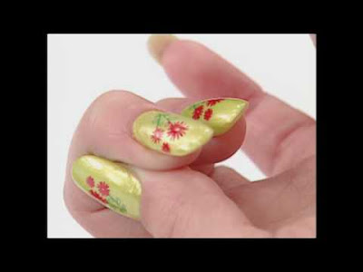flower nails,  short nails, cute nails,  