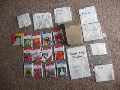 all the garden seeds to plant, vegetables, tomato, soy, pumpkin, carrot