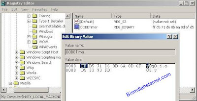 Modif Value OOBETimer Cara Membuat Win XP SP3,SP2/1 Bajakan/not Genuine Menjadi Asli Original