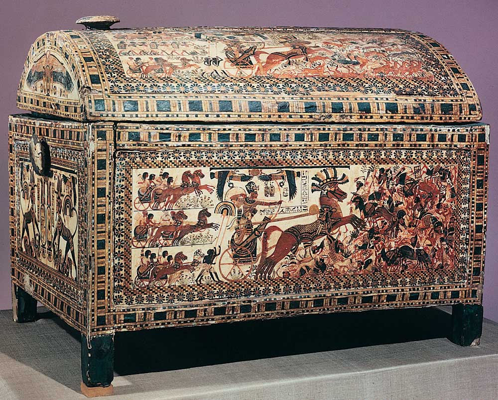 Renaissance Painted Chest from the Tomb of Tutankhamen