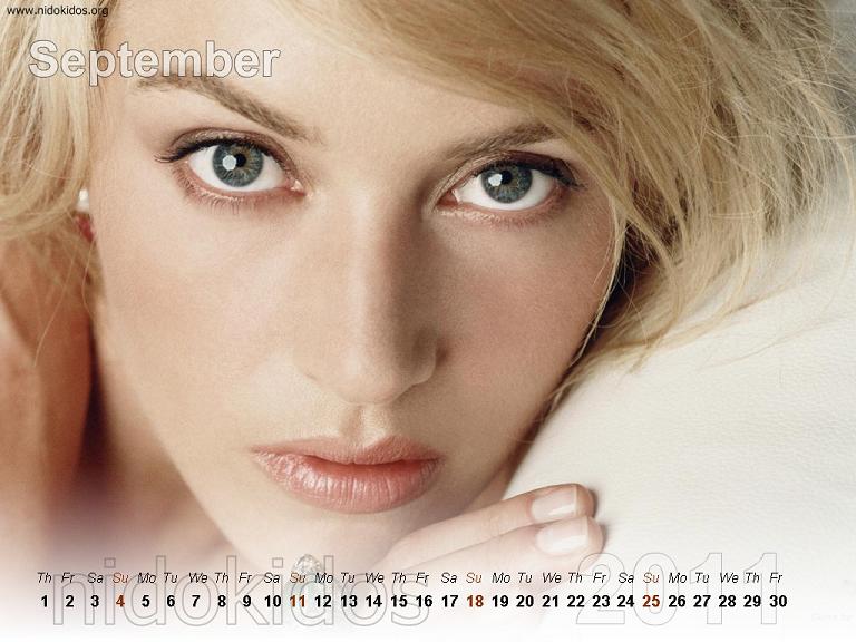 Kate Winslet Desktop Calendar
