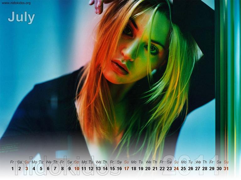 Kate Winslet Desktop Calendar