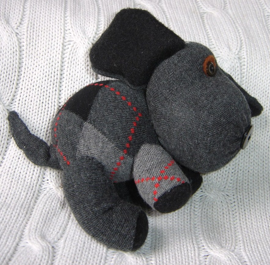 little black teapot Single Sock Dog Tutorial