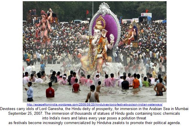 Devotees carry idols of Lord Ganesha