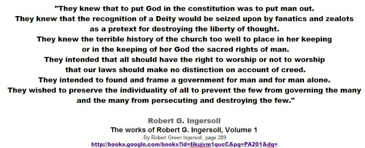 They knew that to put God in the constitution was to put man out