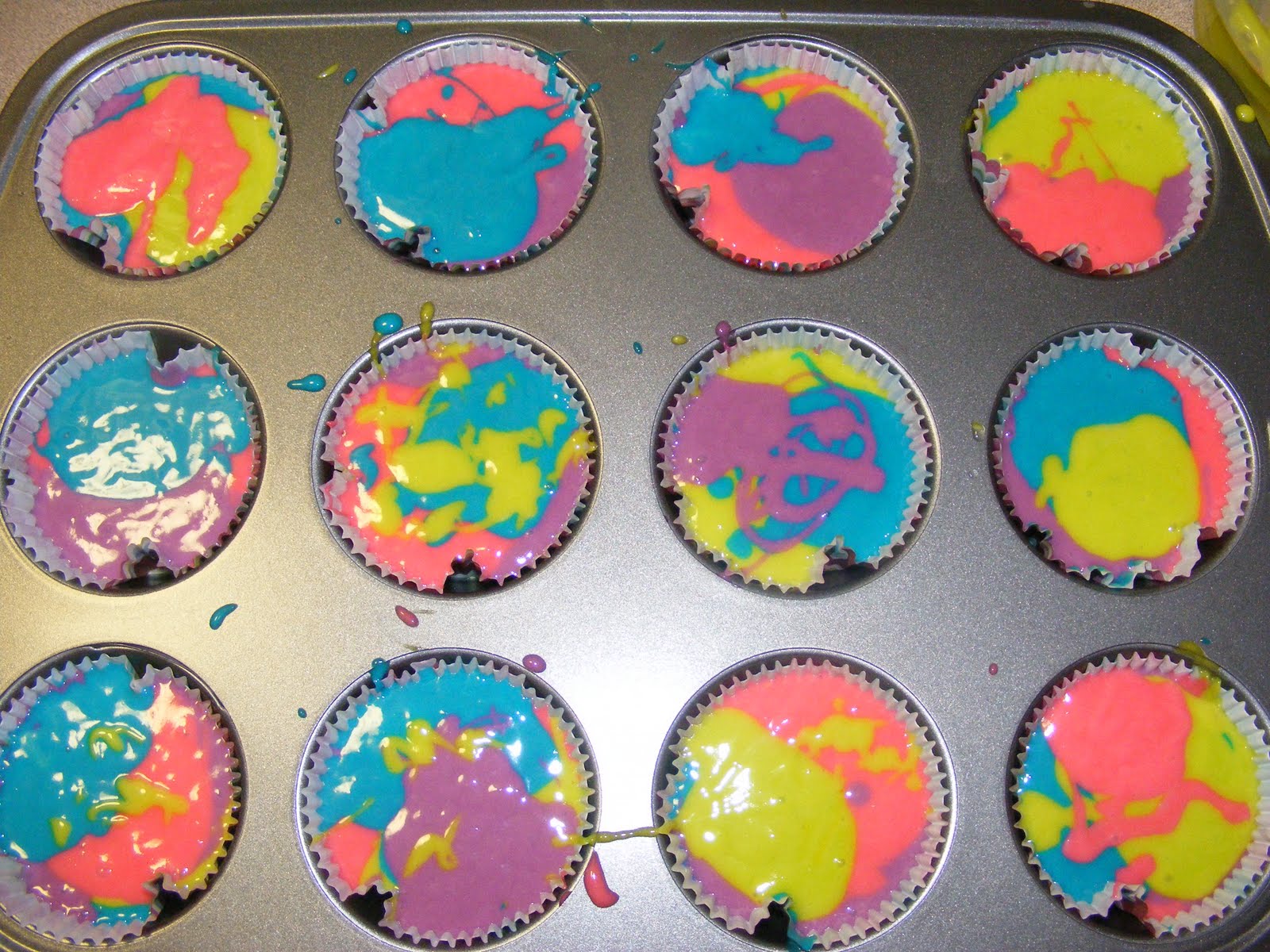 The Robles Family: Neon cupcakes.