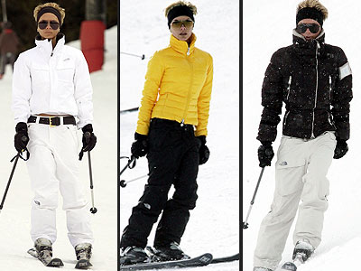 Victoria Beckham showing us her style hardly waivers on the slope. Victoria Beckham showing us her style hardly waivers on the slope.