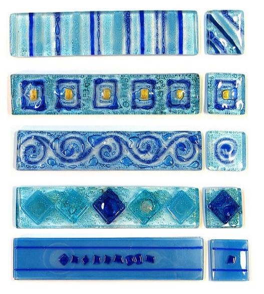 Decoración de baños/ GUARDAS EN VITRO Color Azul - Decoractual - Diseño