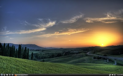 ArchLinux Desktop Screenshot Openbox, ADeskBar, LXPanel Clean