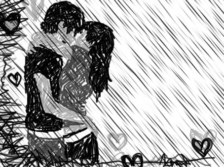 romantic couple kissing in rain. couple+kissing+in+the+rain