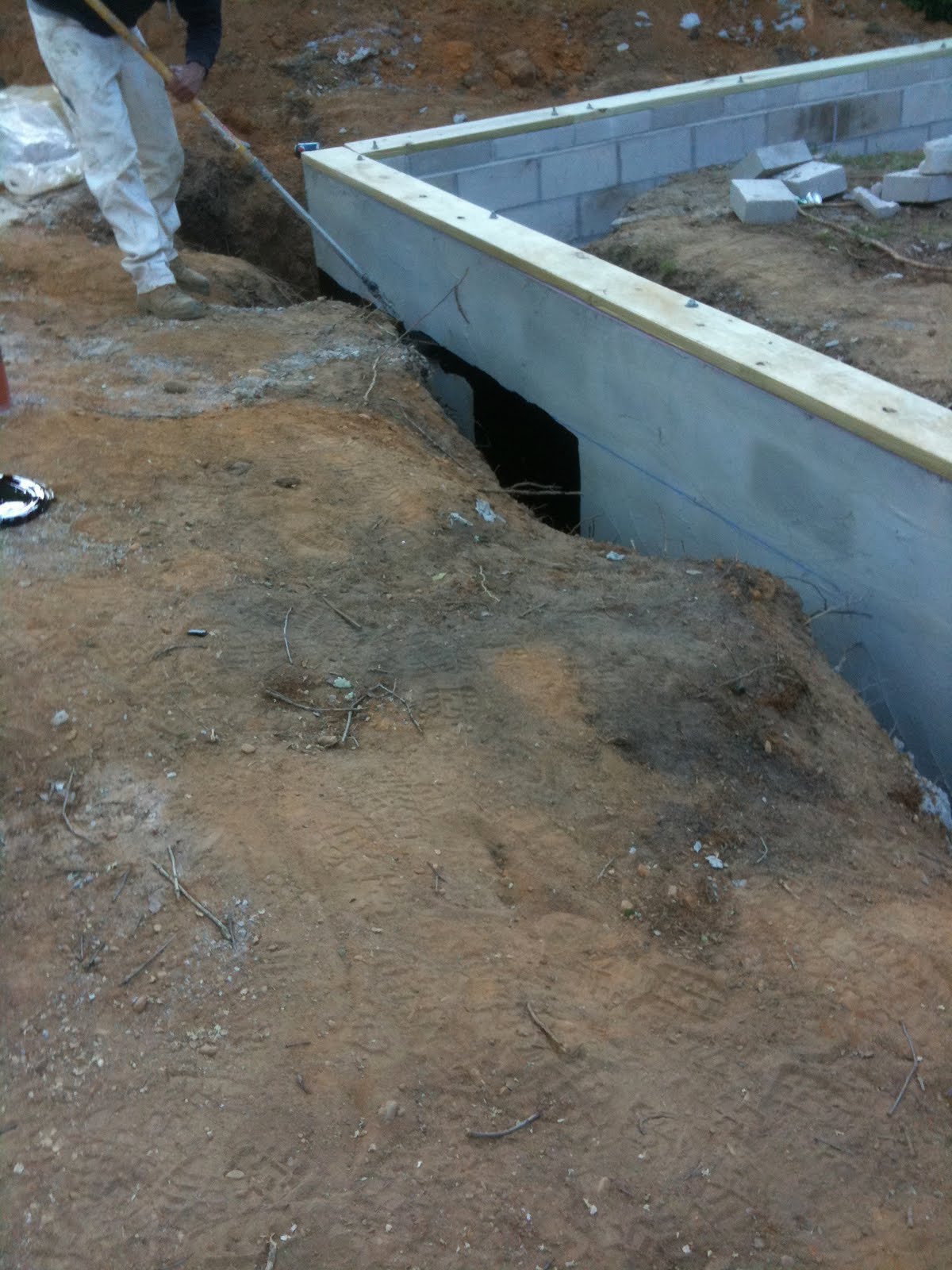 Adventures In Newfield Garage Sill Plate And Tar Coating Went On