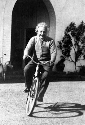 Einstein on a bike in California
