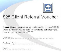 Aussie Home Inventories - Client Referral Program Aussie Home Inventories - Client Referral Program
