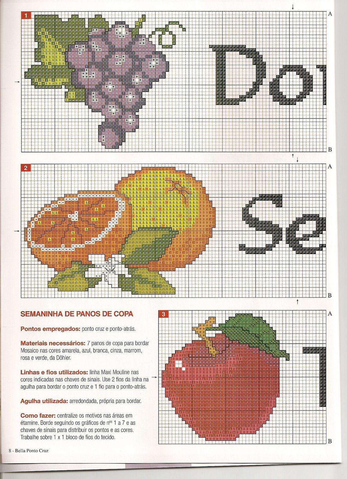Semaninha Em Ponto Cruz Frutas Sandrinha Ponto Cruz: Semaninha de Frutas