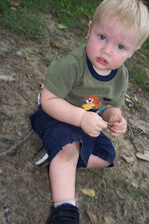 toddler in the woods
