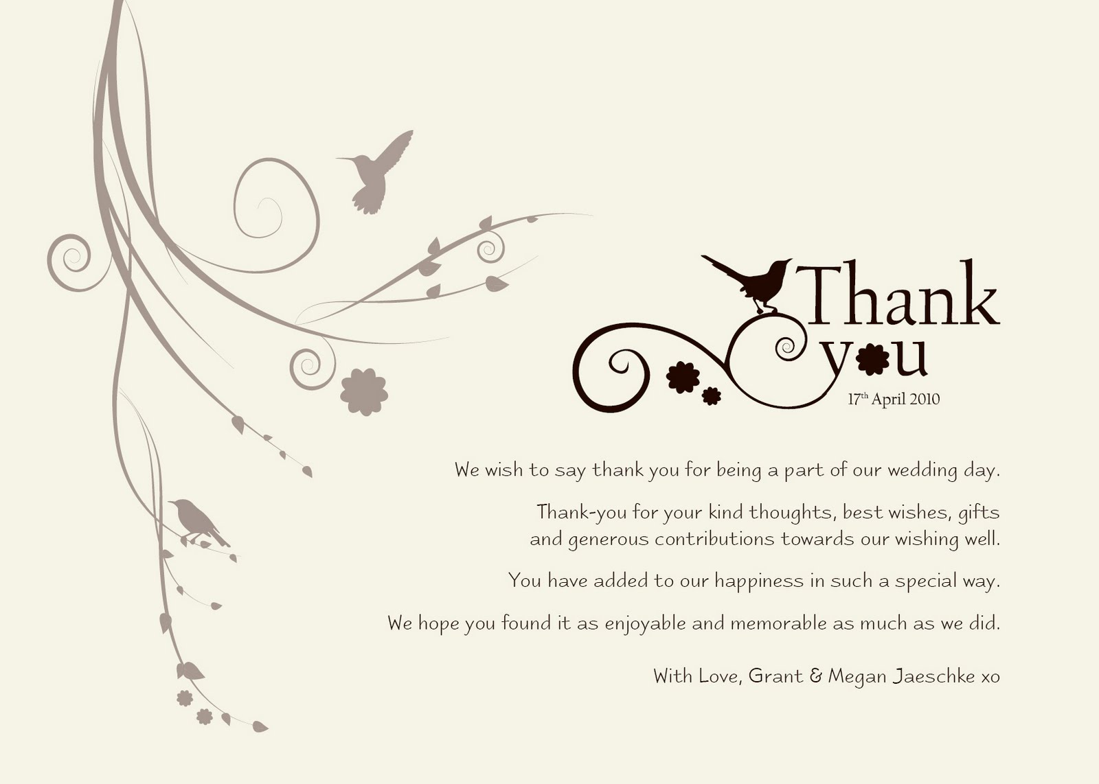 Damsel Design: Wedding "Thank You" Cards Pertaining To Wedding Thank You Note Template