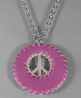 Jessica Simpson Purple Leather Peace Necklace Jessica Simpson Purple Leather Peace Necklace