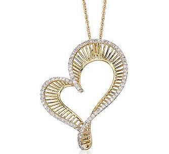 Diamond Heart Necklace In 14kt Yellow Gold Diamond Heart Necklace In 14kt Yellow Gold