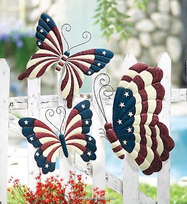 American Patriotic Butterfly Outdoor Fence Decor American Patriotic Butterfly Outdoor Fence Decor