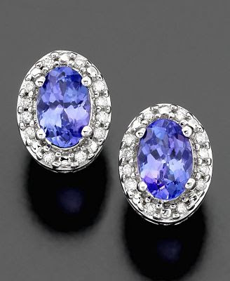 White Gold Earrings Tanzanite and Diamond White Gold Earrings Tanzanite and Diamond