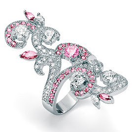DiamonUltra Cubic Zirconia Sterling Silver Elongated Ring DiamonUltra Cubic Zirconia Sterling Silver Elongated Ring