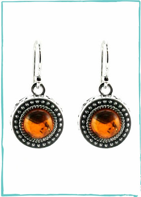 Round Amber Earrings Round Amber Earrings