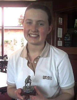 Rebecca Cunningham with trophy won at Gullane