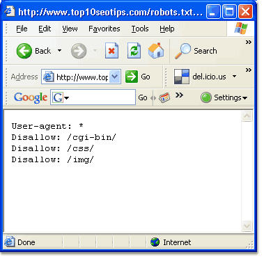 10 Tips SEO - robot txt