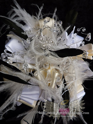 Bridesmaids Boquet Feathers Lace and Ribbon Bridesmaids Boquet Feathers Lace and Ribbon Wedding