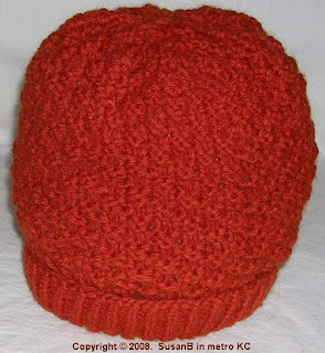 waffle-weave cap with turn-up brim