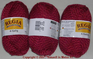 red Regia sockwool yarn