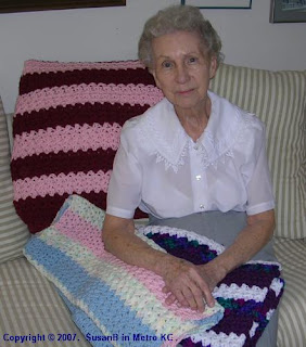 Dolores and her afghans