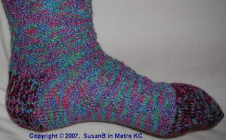 foot of hand knit knee sock