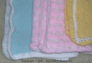 machine knit afghans with crochet edging