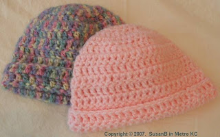 2 crocheted hats