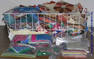 basket of fabric scraps