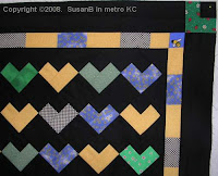 Scrappy Hearts quilt top detail Scrappy Hearts quilt top detail