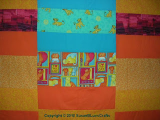 close up of fabrics in Simple Strips quilt top close up of fabrics in Simple Strips quilt top