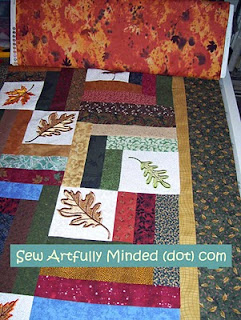 Perhaps this autumn looking fabric would make a good choice for the back of this quilt. Still thinking about this one.