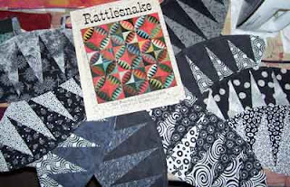 My black and white Rattlesnake quilt progress so far.